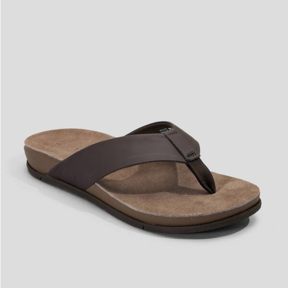 Men’s Sandals REEF OJAI THONGS - BROWN LEATHER Size 10 NWT Flip Flops - Picture 5 of 16